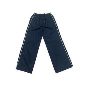 Y2K Navy & White Striped Wide Leg Pants XS Adjustable Waist